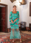 Embroidered Tango Turquoise Dress